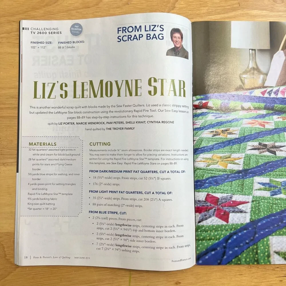 Fons and Porters Love of Quilting Magazine Lot of 3 from Spring Summer 2015